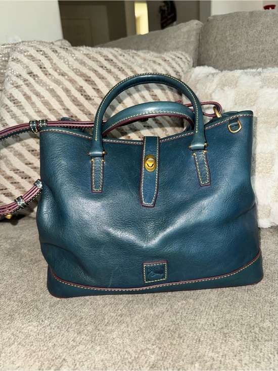 Dooney & Bourke Handbags - Dooney & Bourke Florentine Leather Perry Satchel in denim